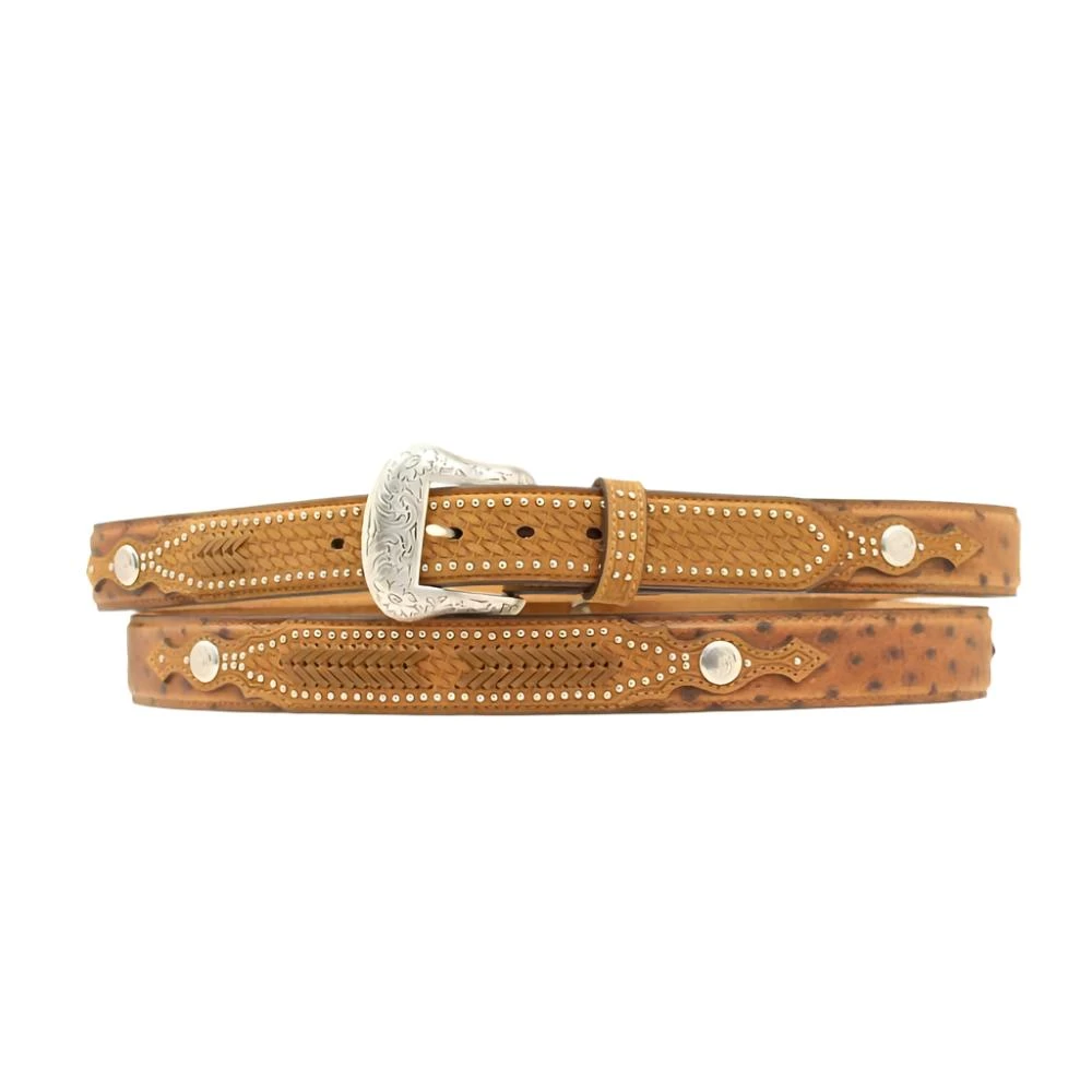 Nocona Men's Ostrich Pattern Leather Belt 1 Nocona Men's Ostrich Pattern Leather Belt