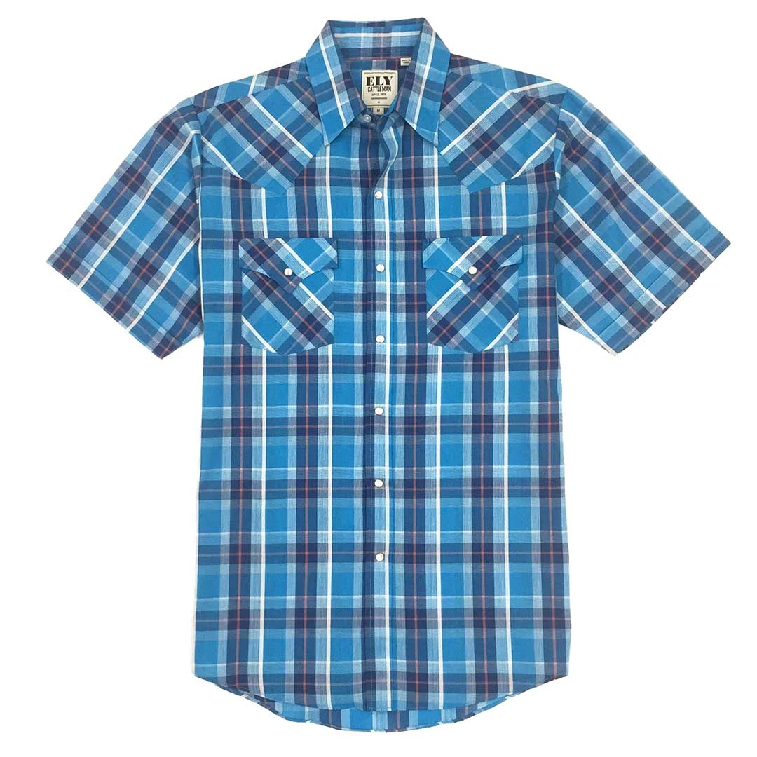 Ely Cattleman Men's Plaid Short Sleeve Shirt 1 Ely Cattleman Men's Plaid Short Sleeve Shirt