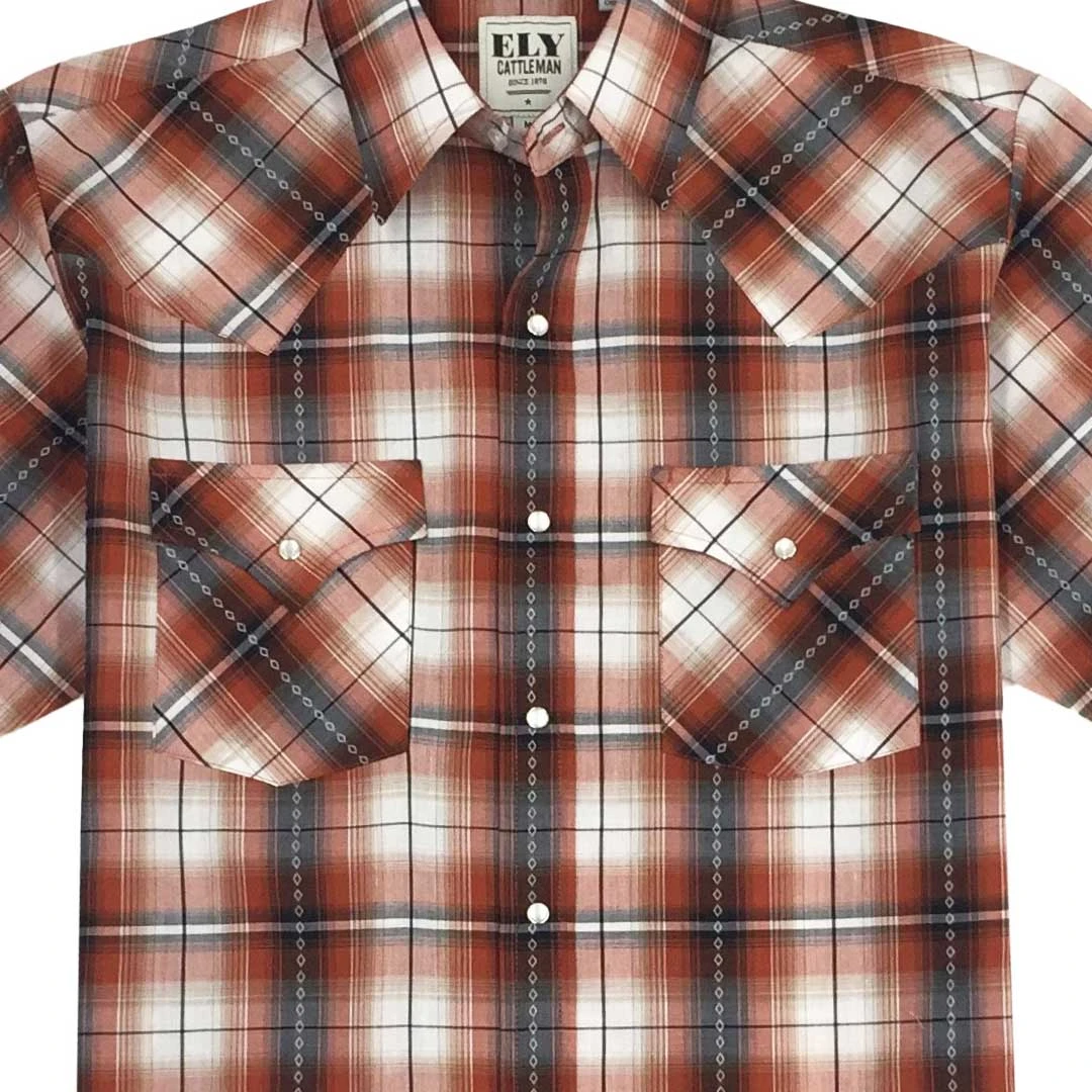 Ely Cattleman Men's Plaid Snap Shirt 4 Ely Cattleman Men's Plaid Snap Shirt - Image 4