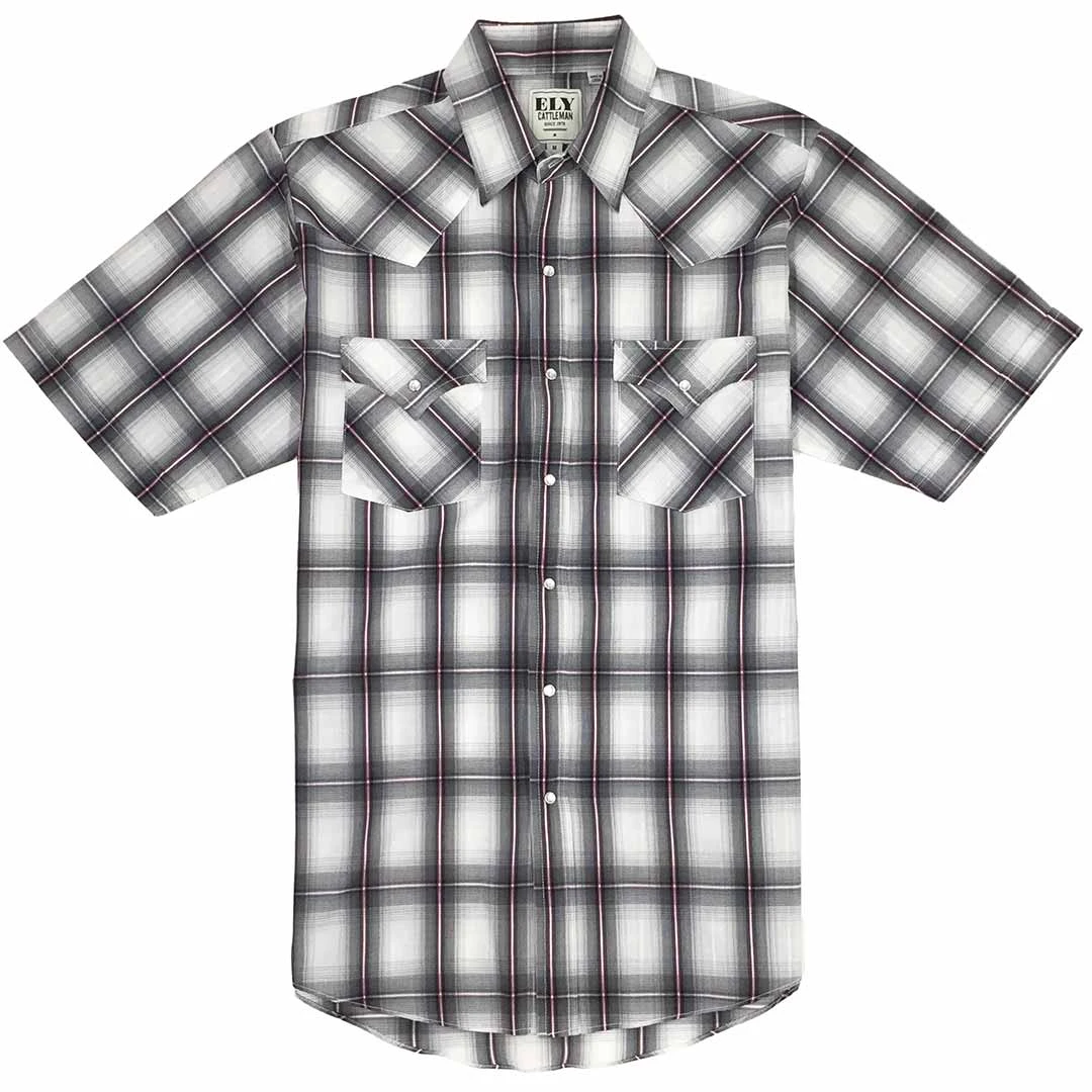 Ely Cattleman Men's Short Sleeve Plaid Snap Shirt 2 Ely Cattleman Men's Short Sleeve Plaid Snap Shirt - Image 2