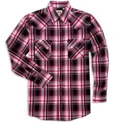 Ely Cattleman Men's Windowpane Plaid Snap Shirt