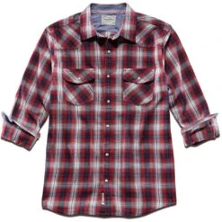 Flag & Anthem Men's Franklin Plaid Snap Shirt -Western Cowboy Equipment Store flag anthem men s franklin plaid snap shirt