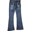 Grace In LA Girls' Horseshoe Rose Bootcut Jeans