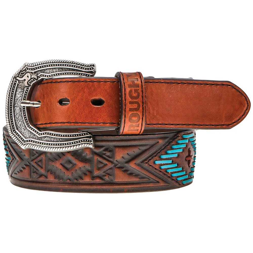 Hooey Brands Men's Roughy Choctaw Tooled Leather Belt 1 Hooey Brands Men's Roughy Choctaw Tooled Leather Belt