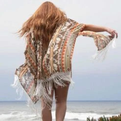 Hooey Brands Women's Long Kimono With Fringe -Western Cowboy Equipment Store hooey brands women s long kimono with fringe