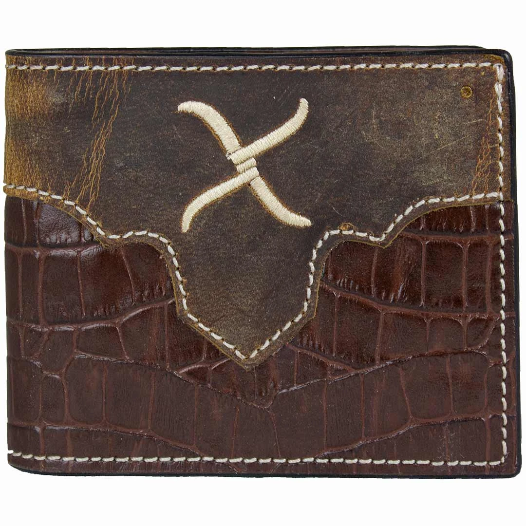 Twisted X Men's Croc Skin Bi-fold Wallet 1 Twisted X Men's Croc Skin Bi-fold Wallet