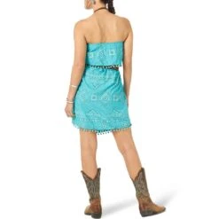 Wrangler Women's Pom Fringe Strapless Dress -Western Cowboy Equipment Store img12089 wrangler women s pom fringe strapless dress