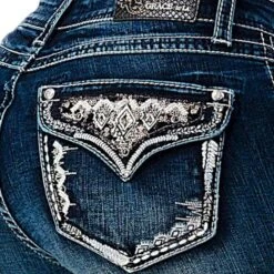 Grace In LA Women's Faux Flap Pocket Bootcut Jeans -Western Cowboy Equipment Store img12145 grace in la women s faux flap pocket bootcut jeans