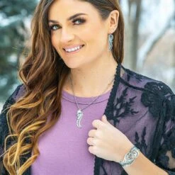 Montana Silversmiths Connected Feathered Filigree Earrings -Western Cowboy Equipment Store img12198 montana silversmiths connected feathered filigree earrings