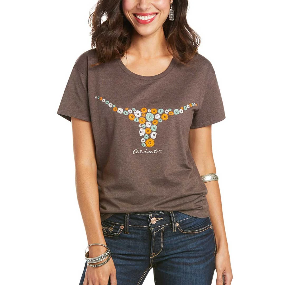 Ariat Women's Steer Daisies Graphic Tee 1 Ariat Women's Steer Daisies Graphic Tee