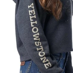 Wrangler X Yellowstone Women's Ranch Hand Cropped Hoodie -Western Cowboy Equipment Store img12621 wrangler x yellowstone women s ranch hand cropped hoodie