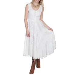 Scully Women's Lace-Up Front Paneled Dress -Western Cowboy Equipment Store img12709 scully women s lace up front paneled dress