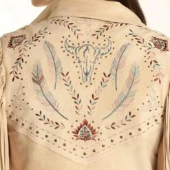 Rock & Roll Cowgirl Women's Embroidered Micro Suede Cropped Vest -Western Cowboy Equipment Store img16468 rock roll cowgirl women s embroidered micro suede cropped vest