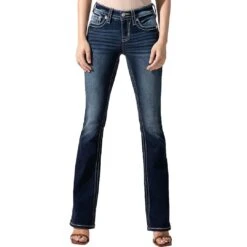 Miss Me Women's Aztec Accent Bootcut Jeans -Western Cowboy Equipment Store img17662 miss me women s aztec accent bootcut jeans