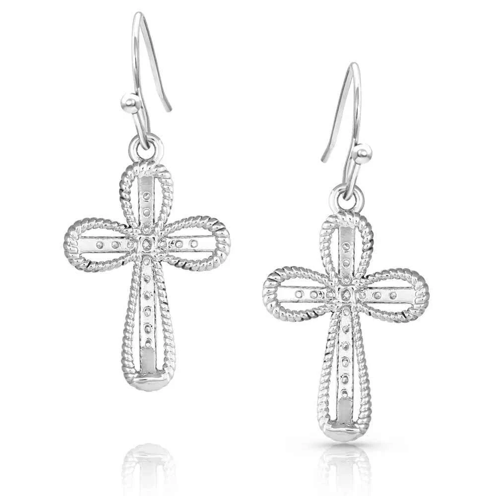 Montana Silversmiths Expressive Faith Crystal Cross Earrings 2 Montana Silversmiths Expressive Faith Crystal Cross Earrings - Image 2