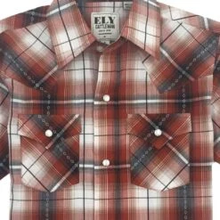 Ely Cattleman Boys' Plaid Snap Shirt -Western Cowboy Equipment Store img17695 ely cattleman boy s plaid snap shirt