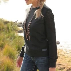 Cruel Denim Women's French Terry Sweatshirt -Western Cowboy Equipment Store img18195 cruel denim women s french terry sweatshirt