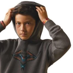 Ariat Boys' Horns Southwest Graphic Hoodie -Western Cowboy Equipment Store img20499 ariat boys horns southwest graphic hoodie