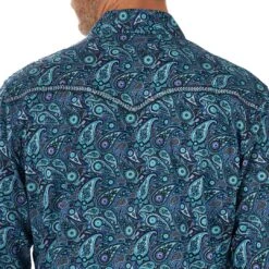 Wrangler Men's Rock 47 Paisley Print Snap Shirt 9 Wrangler Men's Rock 47 Paisley Print Snap Shirt -Western Cowboy Equipment Store img21194 wrangler men s rock 47 paisley print snap shirt