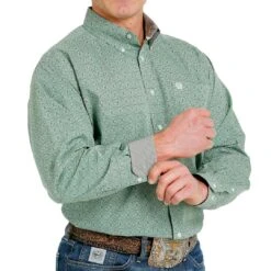 Cinch Men's Diamond Print Button-Down Shirt -Western Cowboy Equipment Store img21552 cinch men s diamond print button down shirt