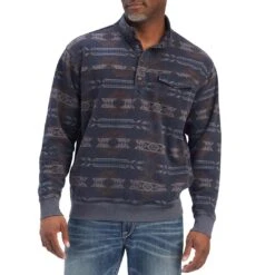 Ariat Men's Printed Overdyed Washed Pullover Sweater