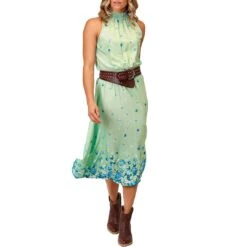 Roper Women's Floral Print High Neck Midi Dress -Western Cowboy Equipment Store img23782 roper women s floral print high neck midi dress