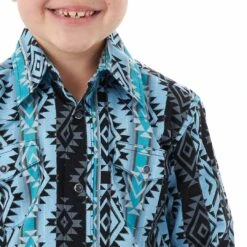 Wrangler Boys' Checotah Desert Print Snap Shirt -Western Cowboy Equipment Store img24659 wrangler boy s checotah desert print snap shirt