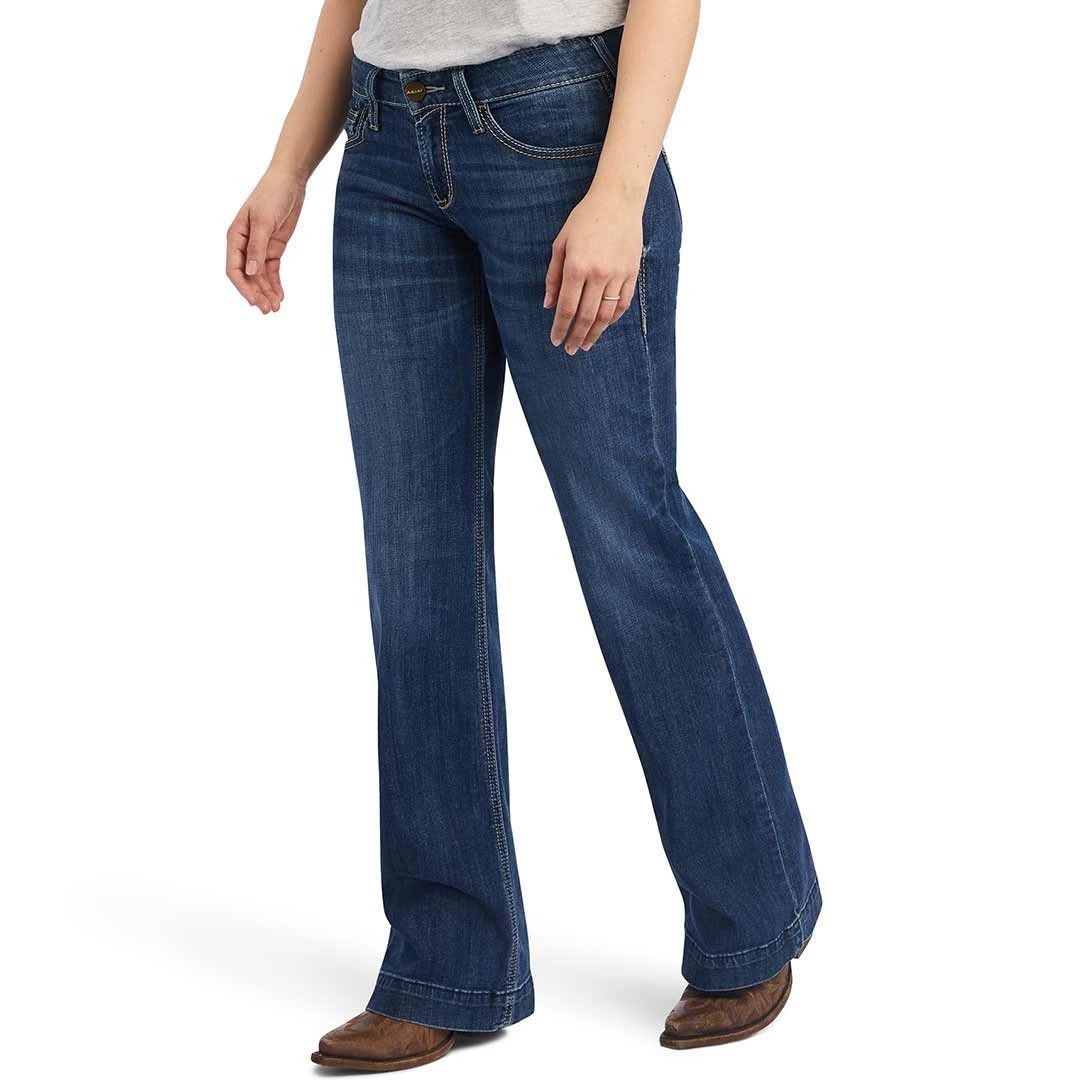 Ariat Women's Trouser Mid Rise Amaryllis Wide Leg Jeans 2 Ariat Women's Trouser Mid Rise Amaryllis Wide Leg Jeans - Image 2