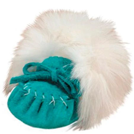 Laurentian Chief Baby Fur Trim Moccasins 2 Laurentian Chief Baby Fur Trim Moccasins - Image 2