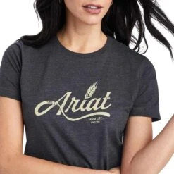 Ariat Women's Wheat Script Graphic T-Shirt -Western Cowboy Equipment Store img28364 ariat women s wheat script graphic t shirt