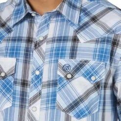 Wrangler Men's Retro Sawtooth Pocket Plaid Snap Shirt -Western Cowboy Equipment Store img29168 wrangler men s retro sawtooth pocket plaid snap shirt