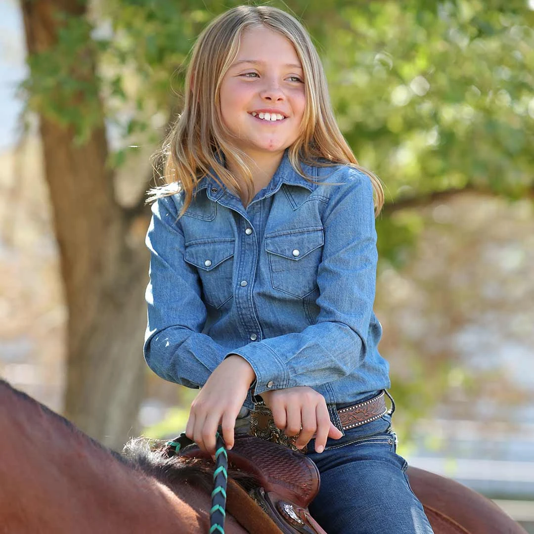 Cruel Denim Girls' Denim Snap Shirt 2 Cruel Denim Girls' Denim Snap Shirt - Image 2