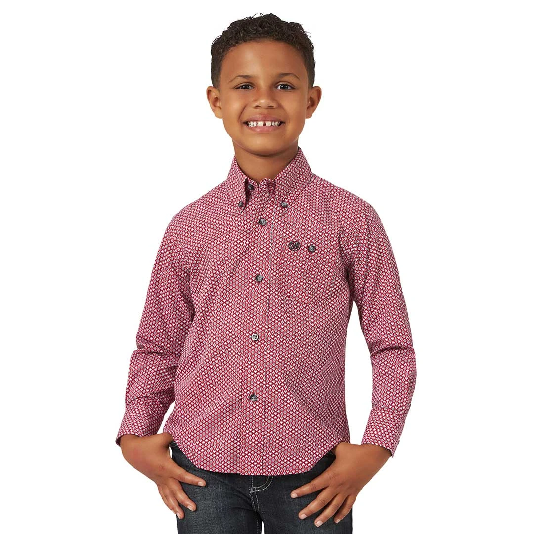 Wrangler Boys' George Strait Geometric Print Shirt 1 Wrangler Boys' George Strait Geometric Print Shirt