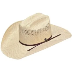 Ariat Vented Crown Cattleman Straw Cowboy Hat