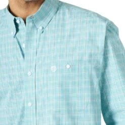 Wrangler Men's George Strait Button-Down Plaid Shirt -Western Cowboy Equipment Store img32066 wrangler men s george strait button down plaid shirt