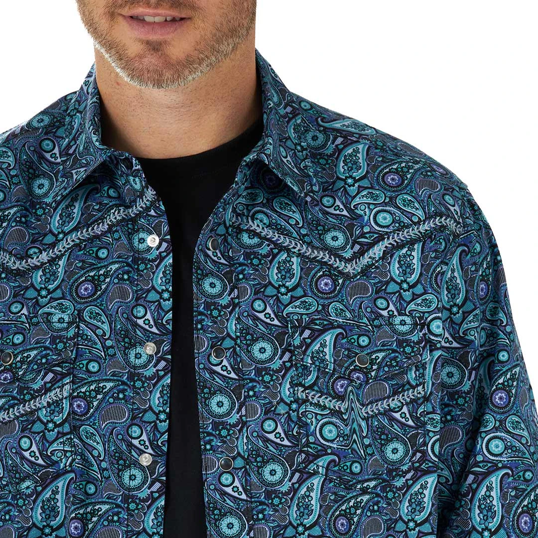 Wrangler Men's Rock 47 Paisley Print Snap Shirt 3 Wrangler Men's Rock 47 Paisley Print Snap Shirt - Image 3