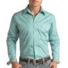 Panhandle Select Men's Geometric Print Button-Down Shirt