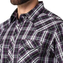 Wrangler Men's Fashion Plaid Snap Shirt -Western Cowboy Equipment Store img33817 wrangler men s fashion plaid snap shirt