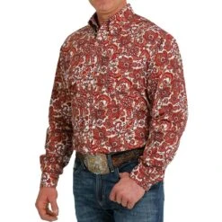Cinch Men's Paisley Print Button-Down Shirt
