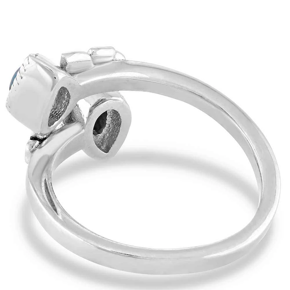 Montana Silversmiths Turquoise Floral Open Ring 2 Montana Silversmiths Turquoise Floral Open Ring - Image 2