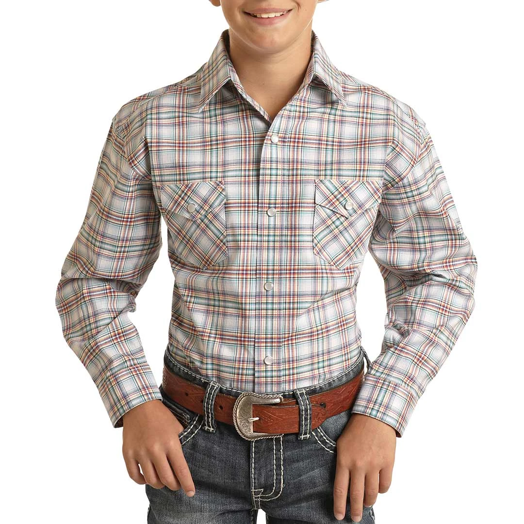 Rough Stock Boys' Plaid Snap Shirt 1 Rough Stock Boys' Plaid Snap Shirt