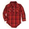 Wrangler Baby Boys' Plaid 1/4 Snap Onesie