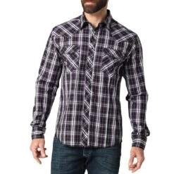 Wrangler Men's Fashion Plaid Snap Shirt -Western Cowboy Equipment Store img37730 wrangler men s fashion plaid snap shirt