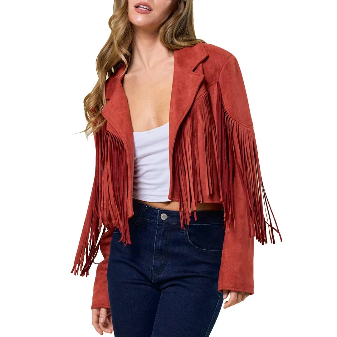 Saints & Hearts Women's Fringe Suede Cropped Jacket 8 Saints & Hearts Women's Fringe Suede Cropped Jacket - Image 8