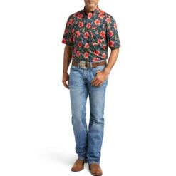 Ariat Men's Tylen Stretch Classic Fit Button-Down Short Sleeve Shirt 7 Ariat Men's Tylen Stretch Classic Fit Button-Down Short Sleeve Shirt -Western Cowboy Equipment Store img39882 ariat men s tylen stretch classic fit button down short sleeve shirt