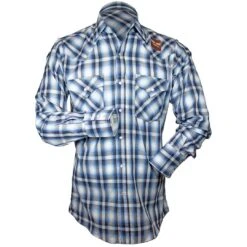 Ely Cattleman Men's Ombre Plaid Snap Shirt -Western Cowboy Equipment Store img41937 ely cattleman men s ombre plaid snap shirt