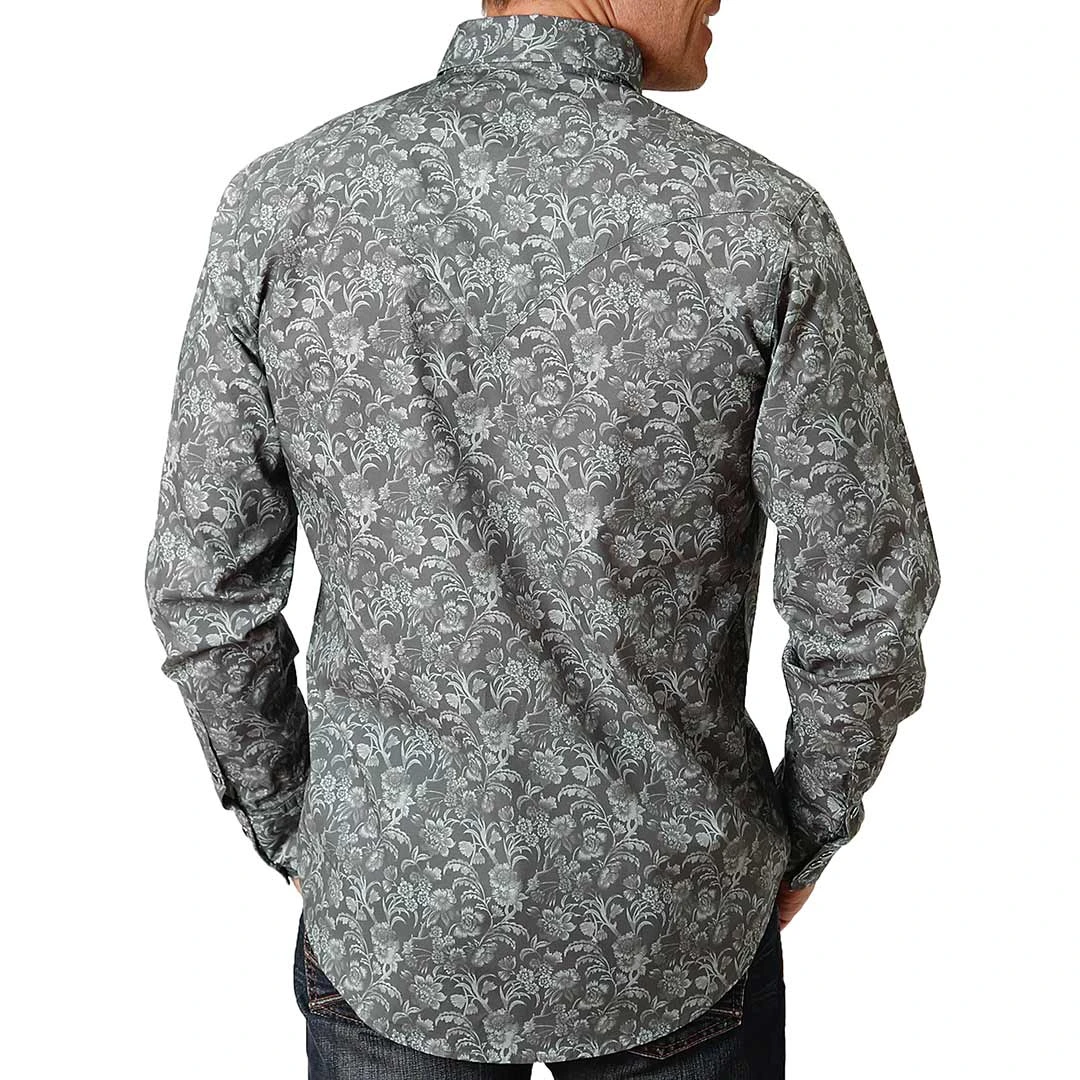 Roper Men's Floral Print Snap Shirt 2 Roper Men's Floral Print Snap Shirt - Image 2
