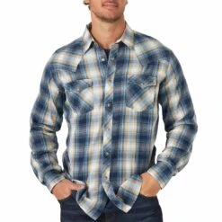 Wrangler Men's Western Plaid Snap Shirt