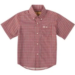 Wrangler Boy's Short Sleeve Print Button-Down Shirt -Western Cowboy Equipment Store img45244 wrangler boy s short sleeve print button down shirt