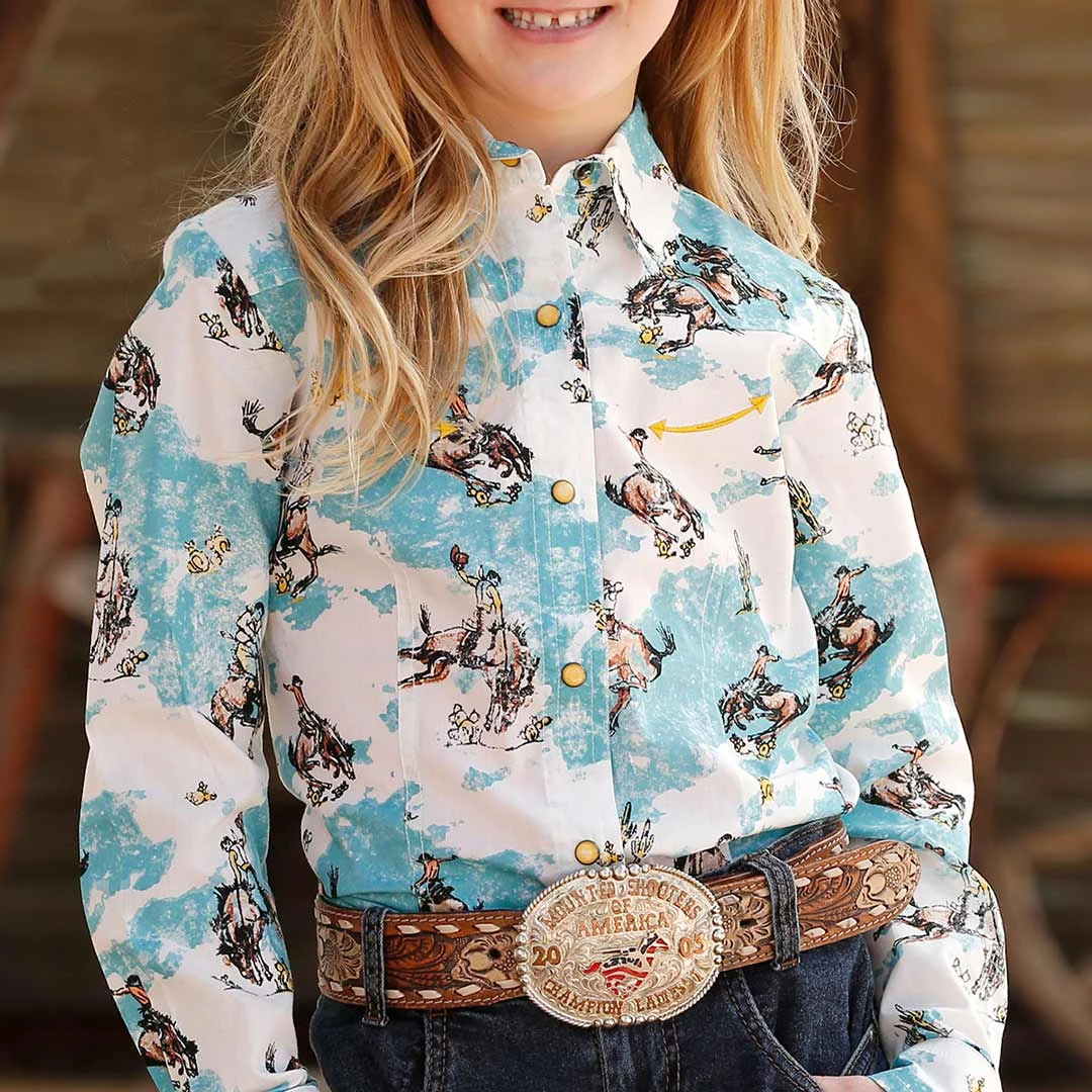 Cruel Denim Girls' Cowgirl Print Snap Shirt 2 Cruel Denim Girls' Cowgirl Print Snap Shirt - Image 2